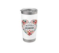Blessed Grandma Women Great Grandma Floral Heart Mother's Day Vaso térmico de acero inoxidable de doble pared