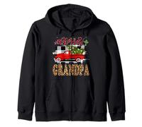 Blessed Grandpa Red Truck Plaid Xmas Tree Family Christmas Sudadera con Capucha