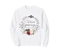 Blessed Granny Floral EST 2025 Divertido Floral día de la Madre Sudadera