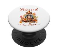 Blessed Is Best Christian, Lindo Mapache Vintage de otoño y otoño PopSockets PopGrip Adhesivo