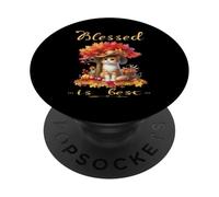Blessed Is Best Cosecha de otoño y otoño Lindo Gato Vintage PopSockets PopGrip Adhesivo