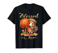 Blessed Is Best Otoño & Cosecha De Otoño Linda Chica Vintage Camiseta