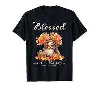 Blessed Is Best Otoño & Cosecha De Otoño Linda Chica Vintage Camiseta