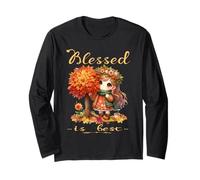Blessed Is Best Otoño & Cosecha De Otoño Linda Chica Vintage Manga Larga