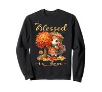 Blessed Is Best Otoño & Cosecha De Otoño Linda Chica Vintage Sudadera