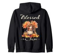 Blessed Is Best Otoño & Cosecha De Otoño Linda Chica Vintage Sudadera con Capucha