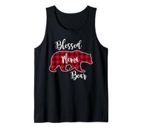 Blessed Mema Bear Red Buffalo Check Plaid Divertido Regalo para Abuela Camiseta sin Mangas