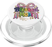 Blessed Mom Rainbow Bow Heart Graphic Aesthetic PopSockets PopGrip para MagSafe