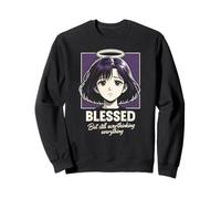 Blessed Overthinking Christian Anime Girl Manga Estética Sudadera
