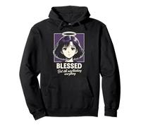 Blessed Overthinking Christian Anime Girl Manga Estética Sudadera con Capucha