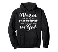 Blessed Pure In Heart Jesús Beatitudes Biblia Versículo Cita Sudadera con Capucha
