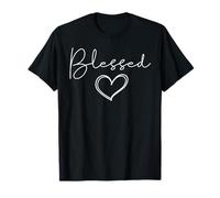 Blessed T-Shirt for Women Cute Heart Graphic Camiseta