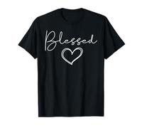 Blessed T-Shirt for Women Cute Heart Graphic Camiseta