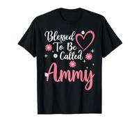 Blessed To Be Called Ammy Flower Heart Cute Mother's Day Camiseta