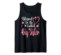 Blessed To Be Called Big Sister Flower Heart Mother's Day Camiseta sin Mangas