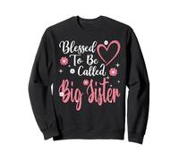 Blessed To Be Called Big Sister Flower Heart Mother's Day Sudadera