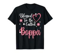 Blessed To Be Called Boppa Flower Heart Cute Mother's Day Camiseta