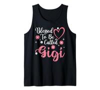 Blessed To Be Called Gigi Flower Heart Cute Mother's Day Camiseta sin Mangas