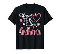 Blessed To Be Called Grandma Flower Heart Cute Mother's Day Camiseta
