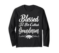 Blessed To Be Called Grandmom Flowers Funny Mother's Day Manga Larga