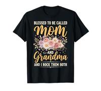 Blessed To Be Called Mom and Grandma and I Rock Them Both Camiseta