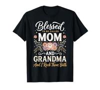 Blessed To Be Called Mom and Grandma and I Rock Them Both Camiseta
