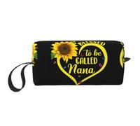 Blessed to Be Called Nana - Bolsa de maquillaje con estampado de girasol, bolsa de cosméticos duradera, bolsa de viaje de maquillaje, regalos esenciales para mujeres y hombres, White, Talla única