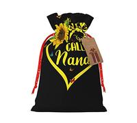 Blessed To Be Called Nana - Bolsa de regalo de lino con cordón estampado de girasol, perfecta para bolsas de regalo, bolsas de dulces