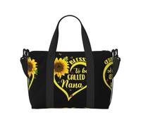 Blessed to Be Called Nana - Bolsa de viaje con estampado de girasoles para fin de semana para mujer, bolsa de transporte ligera, bolsa de artículos personales, Black, Talla única