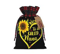 Blessed to Be Called Nana - Girasol coloreado, decoración de Navidad, bolsa de regalo con cordón, bolsas de regalo de Halloween y cumpleaños, bolsas de regalo reutilizables multiusos
