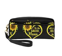 Blessed to Be Called Nana Sunflower - Bolsa de cosméticos para mujer, con dos bolsillos, organizador de accesorios esenciales de belleza diaria, Black, Talla única, Neceser de maquillaje