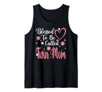 Blessed To Be Called Twin Mom Flower Heart Cute Mother's Day Camiseta sin Mangas