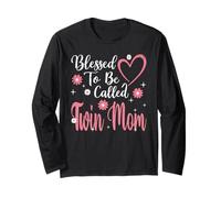 Blessed To Be Called Twin Mom Flower Heart Cute Mother's Day Manga Larga