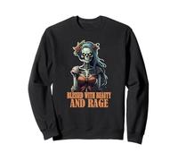 Blessed with Beauty and Rage Funny Zombie Menopausia mamá mamá Sudadera
