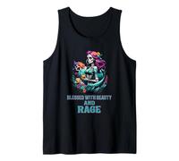 Blessed with Beauty and Rage Sassy Sugar Skull Menopausia mamá Camiseta sin Mangas