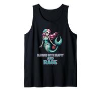 Blessed with Beauty and Rage Sassy Sugar Skull Menopausia mamá Camiseta sin Mangas