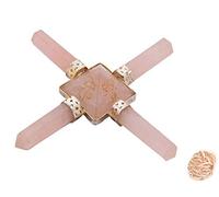 Blessfull Healing 4 puntos Rose Quatrz Reiki Generador de energía Pyramid Stone Regalo espiritual con Rose Desert Selenite