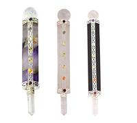 Blessfull Healing 7 Chakra Black Tourmaline, Amethyst, Crystal Quartz Wand Reiki Healing Crystal Wands Gemstone Balancing Feng Shui Regalo espiritual