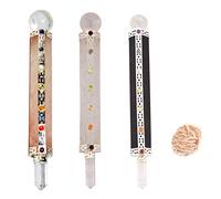 Blessfull Healing 7 Chakra Black Tourmaline, Rose Quartz, Crystal Quartz Wand Reiki Healing Crystal Wands Gemstone Balancing Feng Shui Regalo espiritual Con Rose Desert Selenite