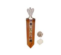 Blessfull Healing 7 Chakra Calcita amarilla Reiki Equilibrio Varitas de cristal Piedras preciosas Feng Shui Varita de ángel de cristal con selenita del desierto de rosas | Cubo de selenita