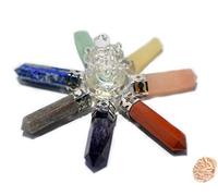Blessfull Healing 7 Chakra Crystal Ganesha Energy Generator Reiki Pyramid Stone Regalo espiritual con Rose Desert Selenite