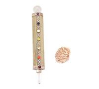 Blessfull Healing 7 Chakra Gatos de cuarzo Varita de ojo Reiki Healing Varitas de cristal Equilibrio de piedras preciosas Feng Shui Regalo espiritual Con Rose Desert Selenite