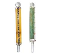 Blessfull Healing 7 Chakra Green Aventurine, Yellow Critine Wand Reiki Healing Crystal Wands Generador de energía Equilibrio de piedra Feng Shui Regalo espiritual