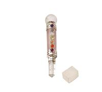 Blessfull Healing 7 Chakra Rose Quartz Reiki Espiritual Gemstone Equilibrio Feng Shui Crystal Lápiz Varita de bola con cubo de selenita