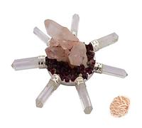 Blessfull Healing 7 Crystal Point Himalyan Crystal Energy Generator Reiki Pyramid Stone Regalo espiritual con Rose Desert Selenite