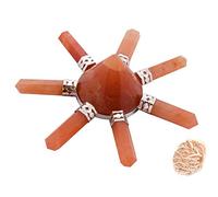 Blessfull Healing, 7 puntos, cornalina, Reiki, generador de energía, piedra de pirámide, regalo espiritual con selenita del desierto de rosas