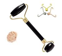 Blessfull Healing Ágata negra Gua Sha SPA Jade Rodillo de masaje Masajeador Ojo Cara Cuello Relajación facial Herramienta para adelgazar Con Rose Desert Selenite