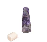 Blessfull Healing Amethyst Wand Obelisco Jumbo Reiki Crystal Gemstone Generador de energía espiritual Decoración de mesa de equilibrio con cubo de selenita