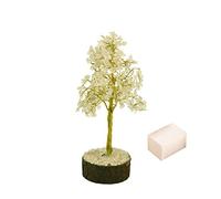Blessfull Healing de sanación Reiki Blessfull Healing espiritual Decoración de mesa Gloden Wire Crystal Quartz Tree Feng Shui Gift Vastu Table Decor Tree With Selenite Cube