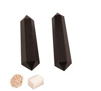 Blessfull Healing Gemstone Black Obsidian Crystal Points Varita de doble terminación Reiki Chakra Pulido 6 Varita de cuarzo facetada Equilibrio de energía Meditación Con Rose Desert/Clen Selenite